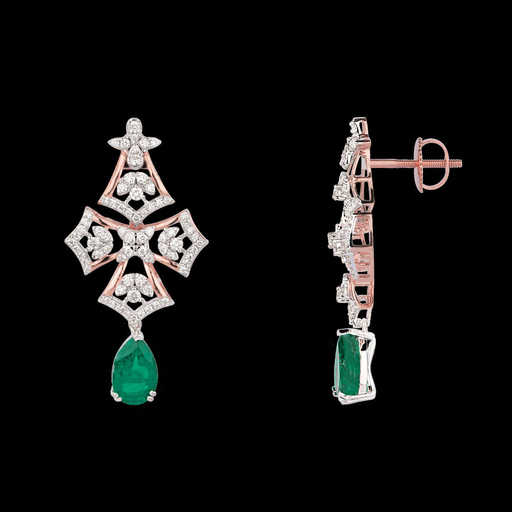18K Rose Gold Diamond Jewellery - 1.56ct VVS-VS-GH with Colour Stones