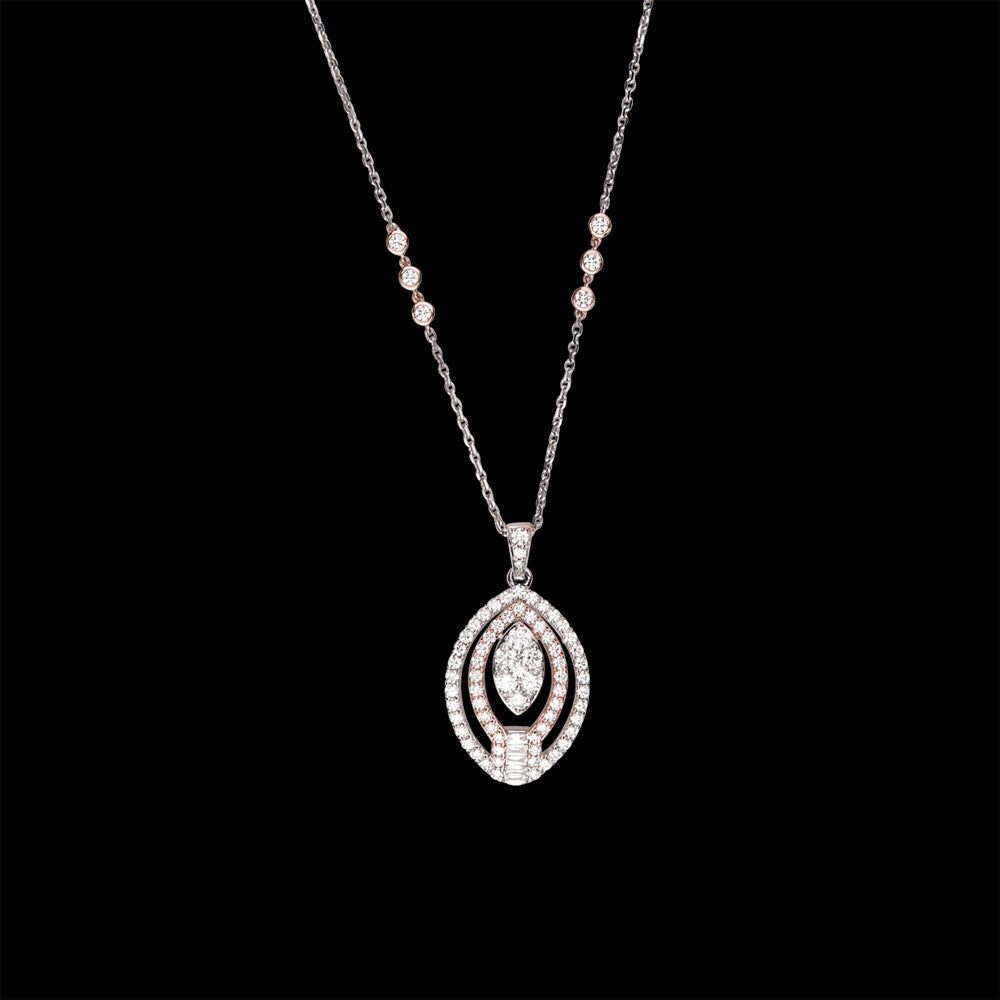 18K Rose Gold Diamond Pendant - 1.67ct VVS-VS-GH