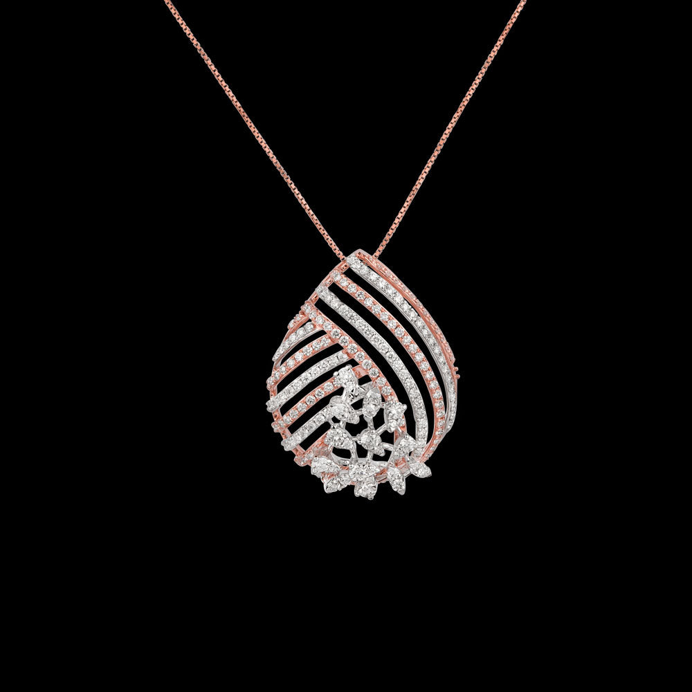18K Rose Gold Diamond Pendant - 2.52ct VVS-VS-GH