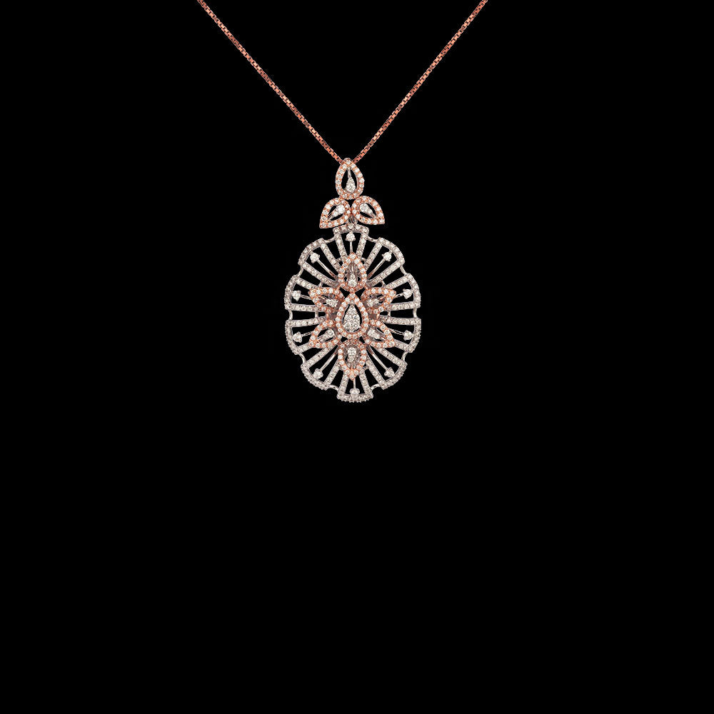 18K Rose Gold Diamond Pendant - 2.1ct VVS-VS-GH