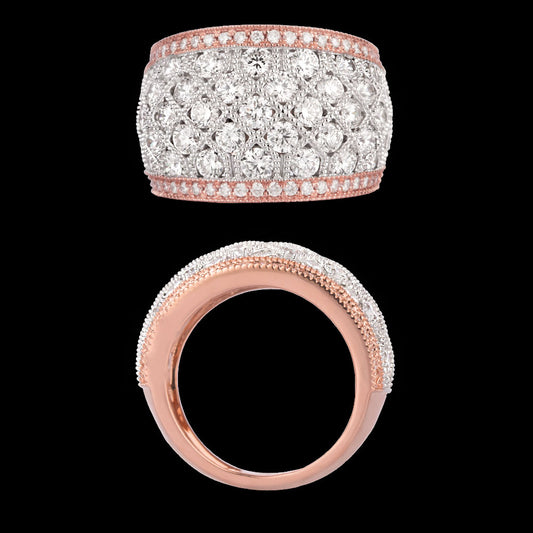 18K Rose Gold Diamond Ring - 3.15ct VVS-VS-GH