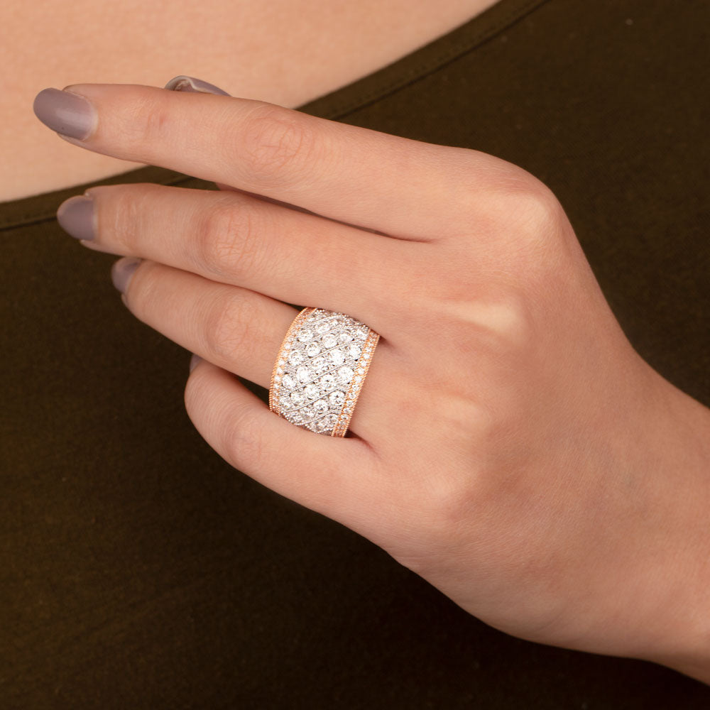 18K Rose Gold Diamond Ring - 3.15ct VVS-VS-GH