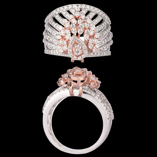 14K Rose Gold Diamond Ring - 1.66ct VVS-VS-HI