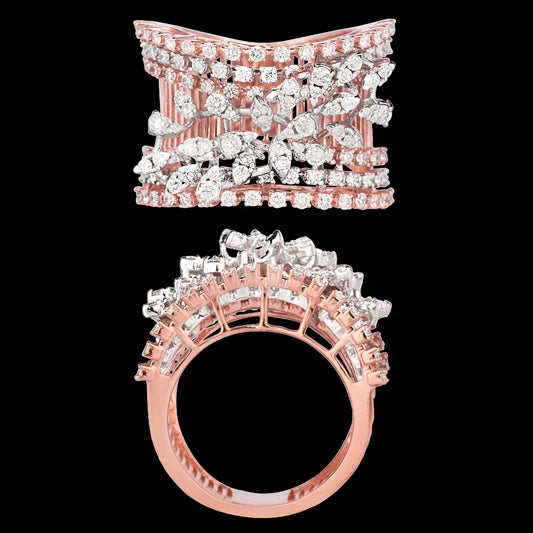 18K Rose Gold Diamond Ring - 1.36ct VVS-VS-HI