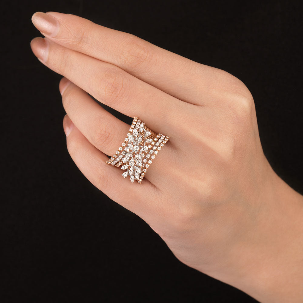 18K Rose Gold Diamond Ring - 1.36ct VVS-VS-HI