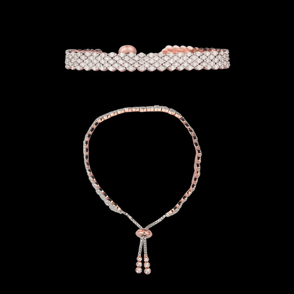 14K Rose Gold Diamond Bracelet - 3.77ct VVS-VS-GH