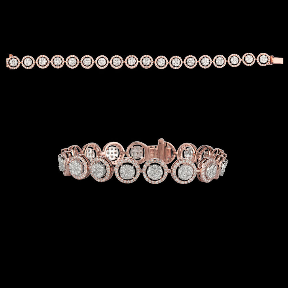 14K Rose Gold Diamond Bracelet - 3.57ct VVS-VS-GH