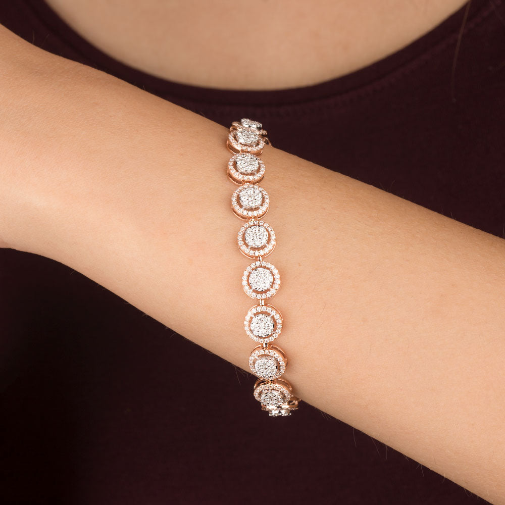 14K Rose Gold Diamond Bracelet - 3.57ct VVS-VS-GH