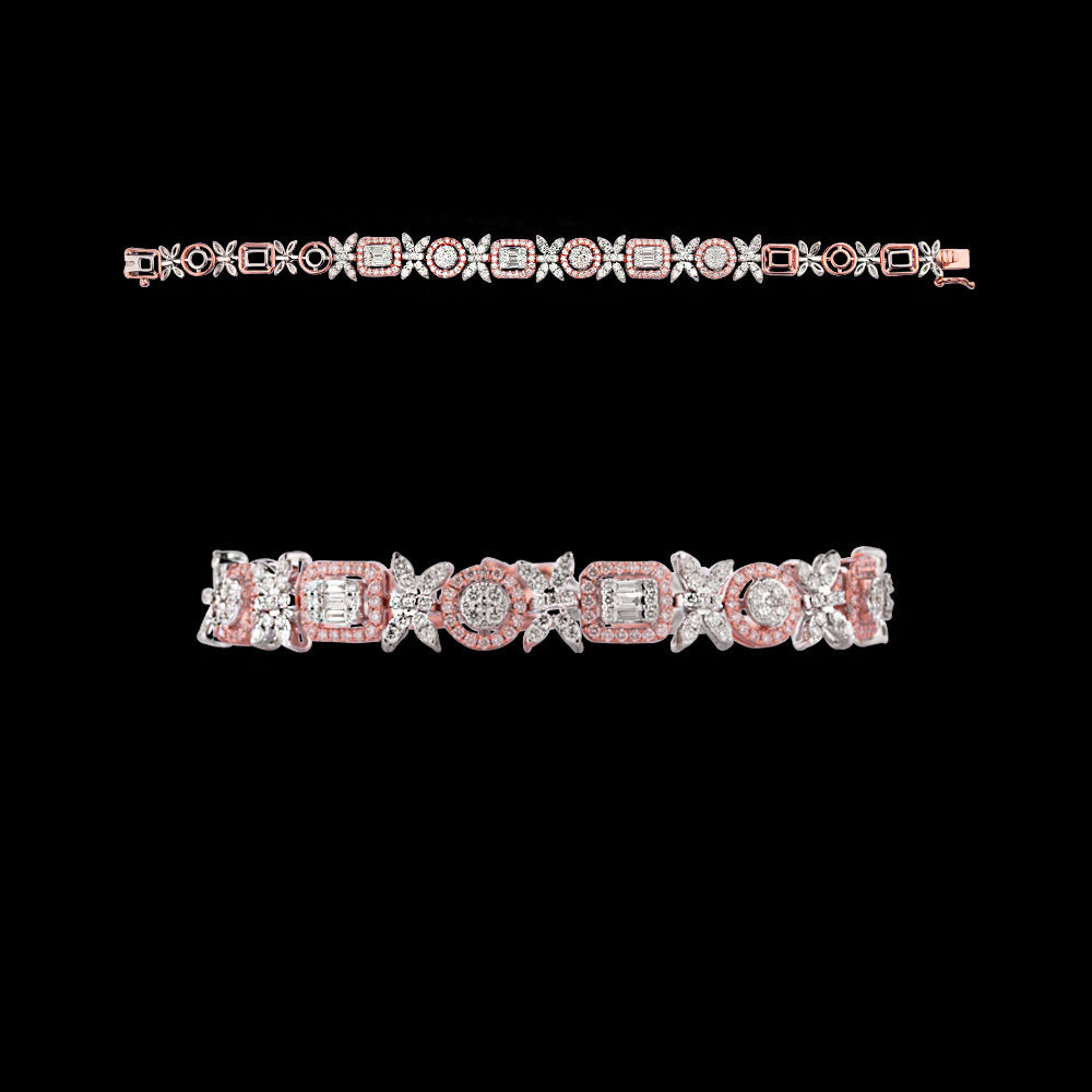 14K Rose Gold Diamond Bracelet - 2.92ct VVS-VS-GH