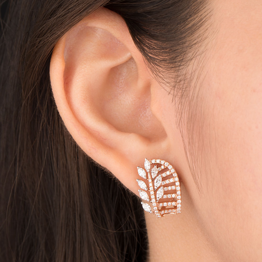18K Rose Gold Diamond Earrings - 1.33ct VVS-VS-GH