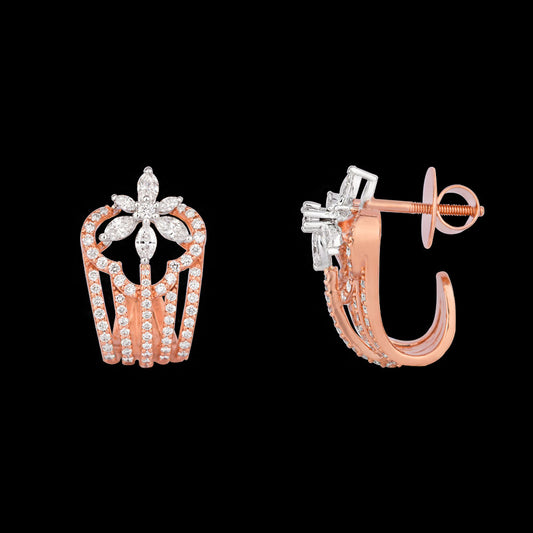 18K Rose Gold Diamond Earrings - 1.239ct VVS-VS-GH