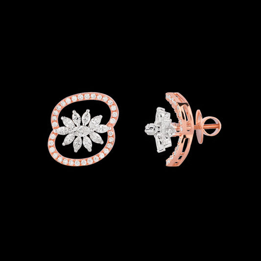 18K Rose Gold Diamond Earrings - 2.265ct VVS-VS-GH