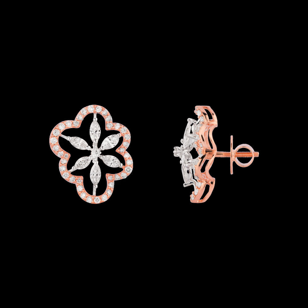 18K Rose Gold Diamond Earrings - 1.656ct VVS-VS-GH