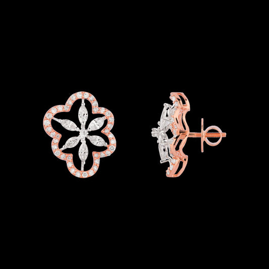 18K Rose Gold Diamond Earrings - 1.656ct VVS-VS-GH