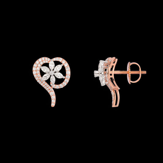 18K Rose Gold Diamond Earrings - 1.63ct VVS-VS-GH