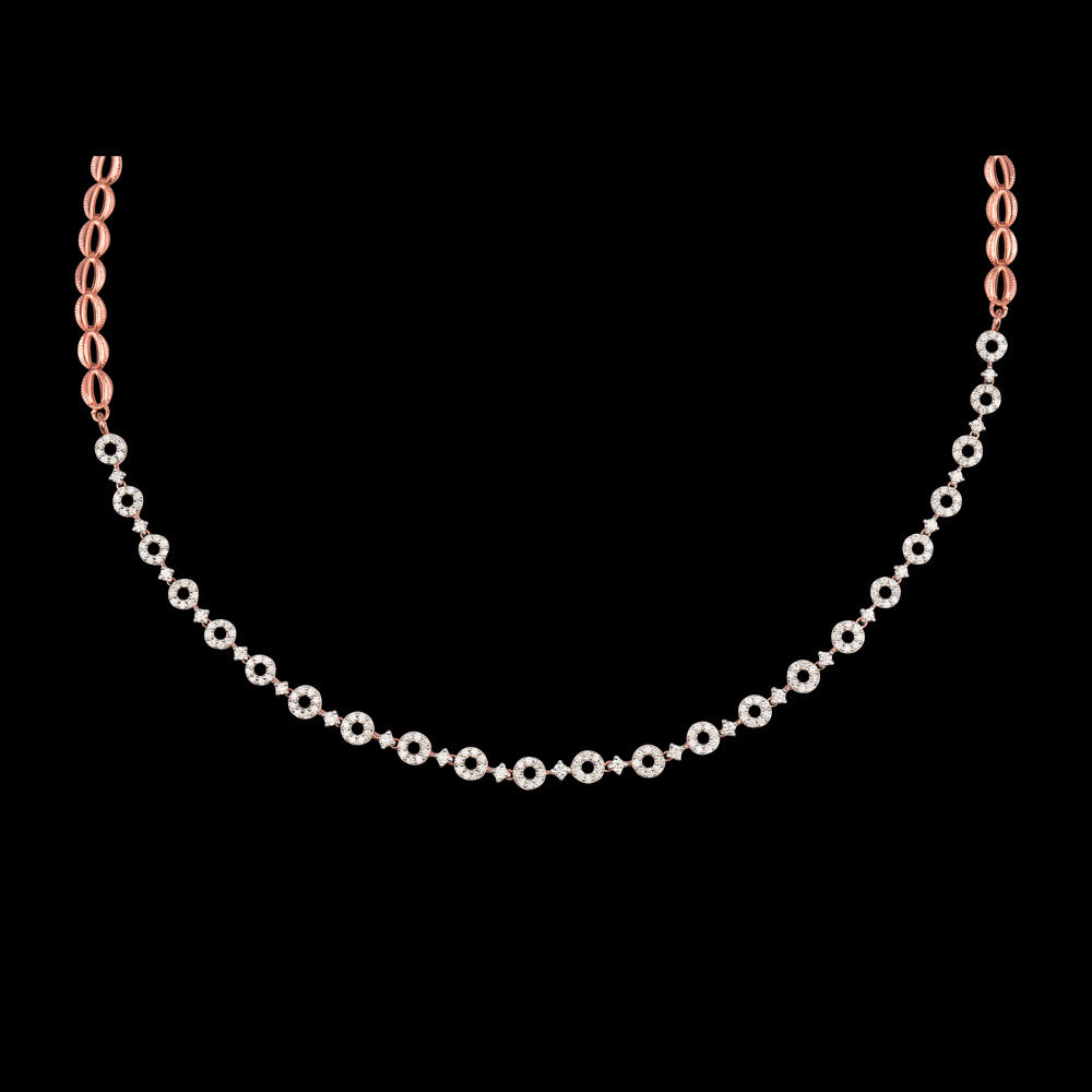 14K Rose Gold Diamond Necklace - 1.845ct SI-IJ