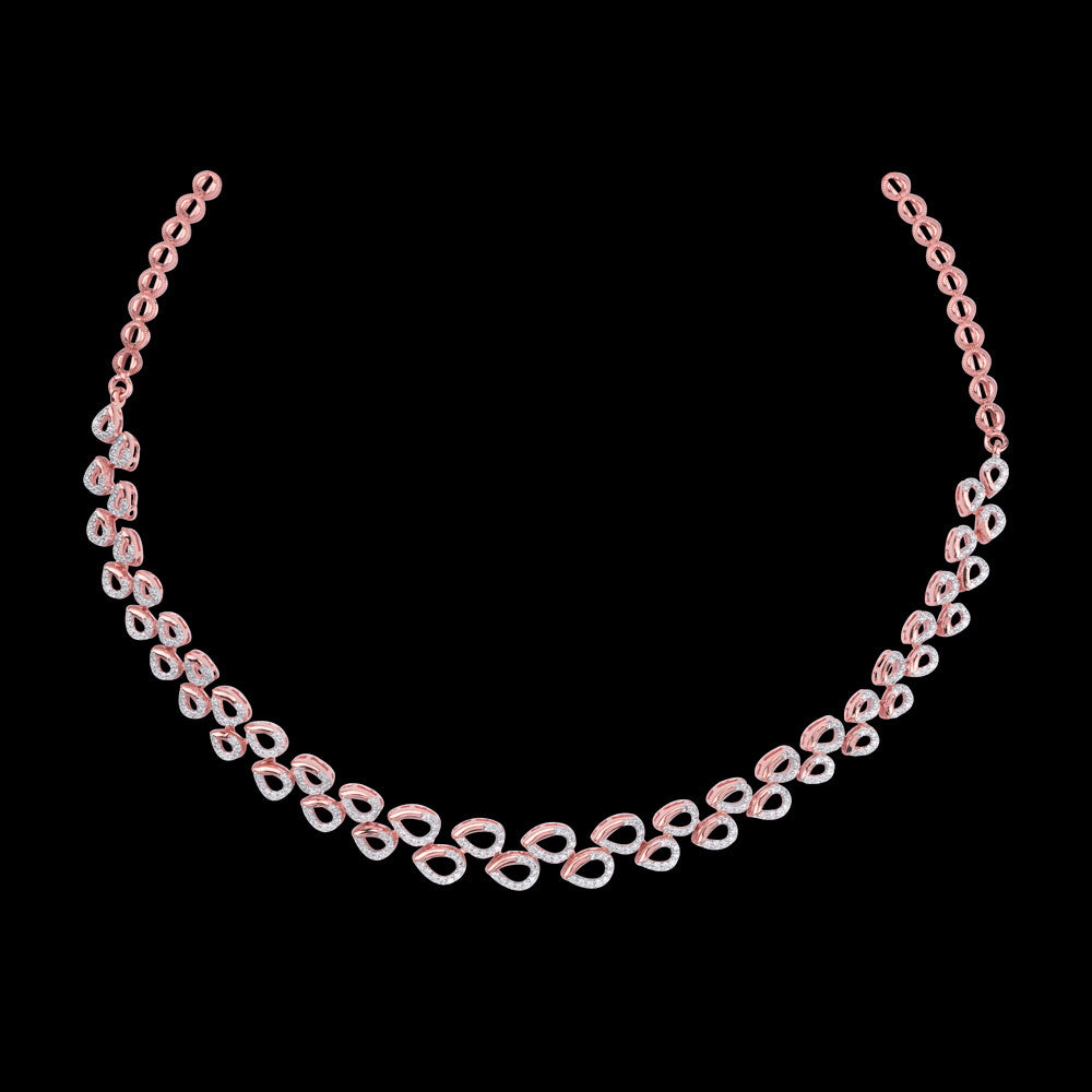 14K Rose Gold Diamond Necklace - 2.3ct VS-SI-FG