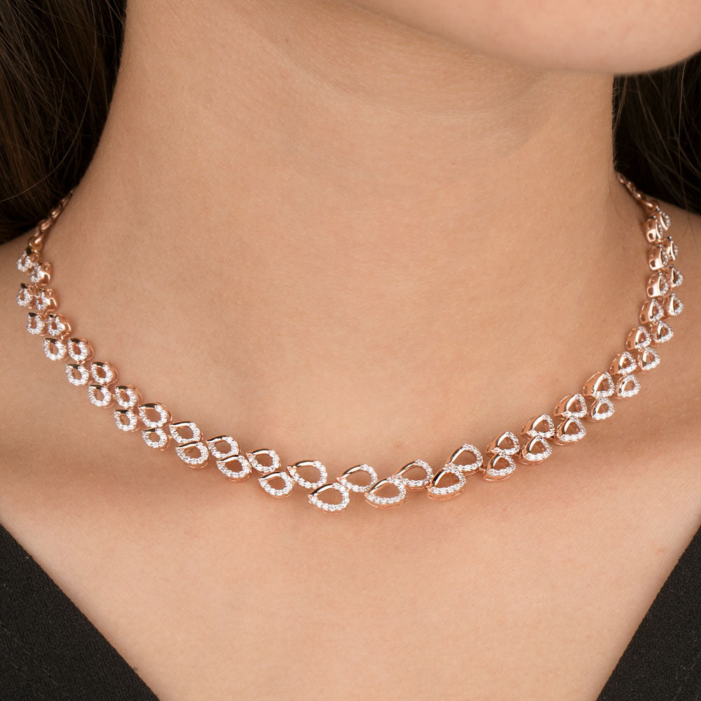 14K Rose Gold Diamond Necklace - 2.3ct VS-SI-FG