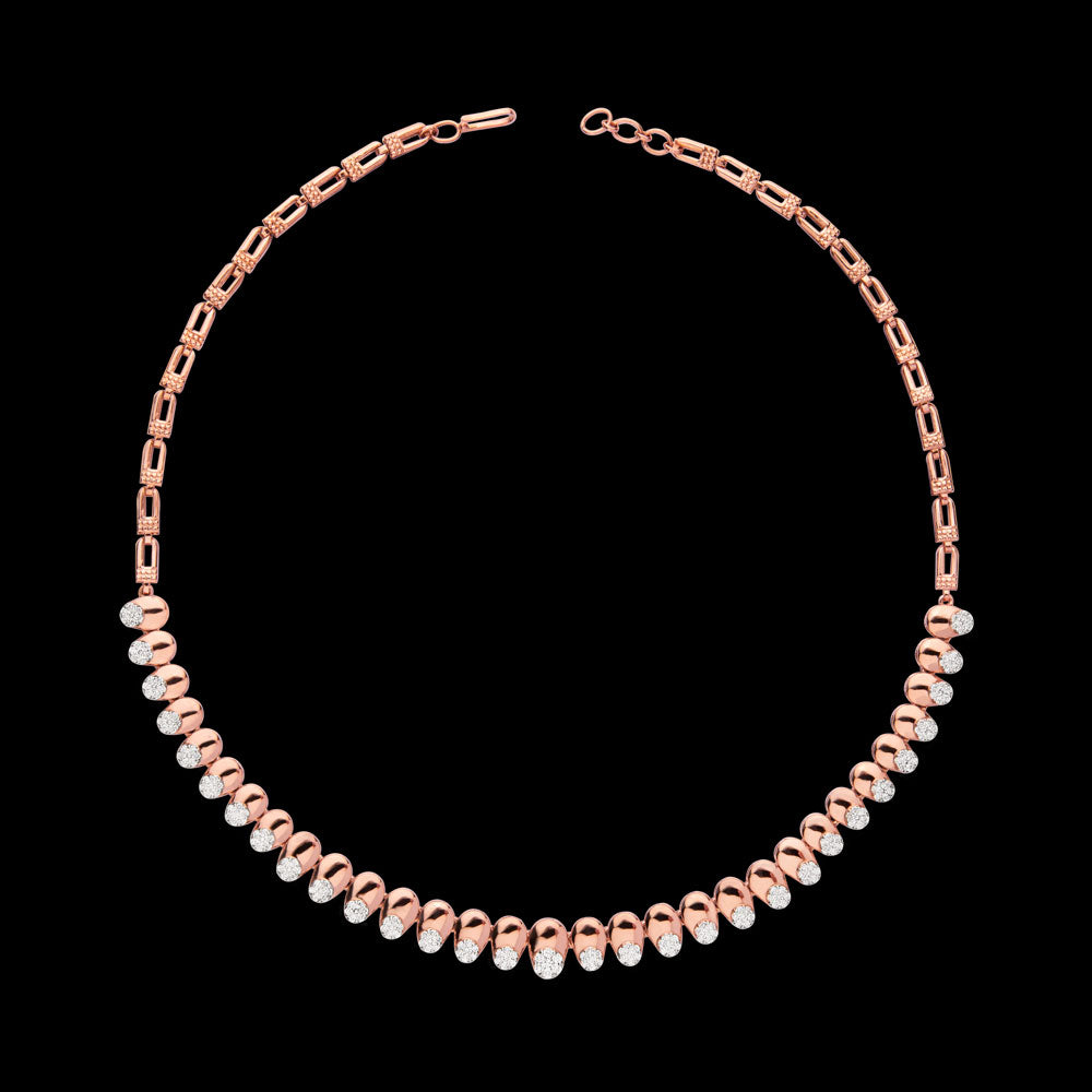 14K Rose Gold Diamond Necklace - 1.51ct SI-GH