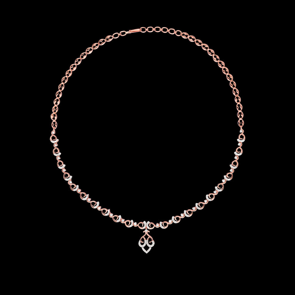 14K Rose Gold Diamond Necklace - 1.1ct VVS-VS-HI