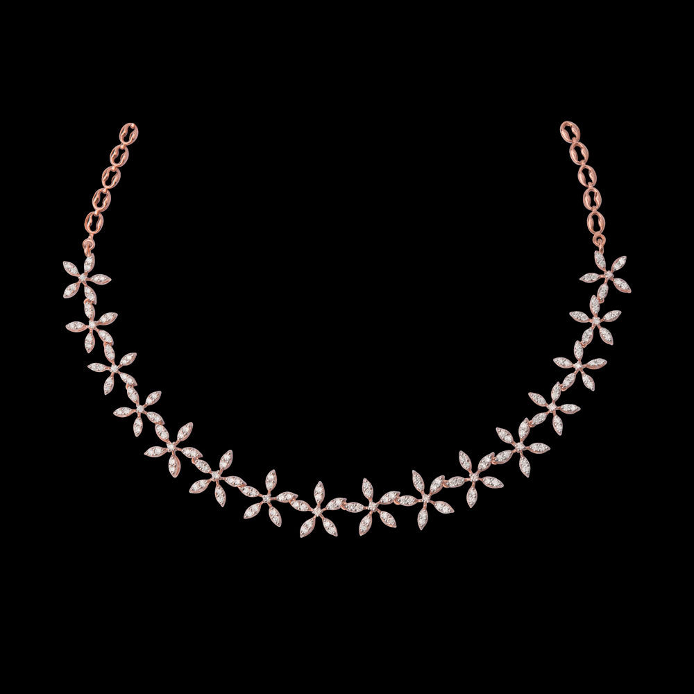 14K Rose Gold Diamond Necklace - 3.576ct VVS-VS-HI