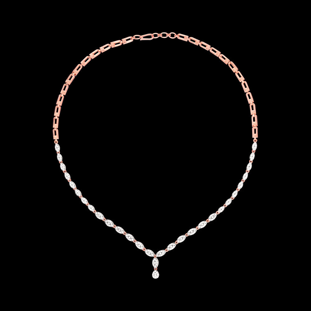 18K Rose Gold Diamond Necklace - 1.414ct VS-SI-FG