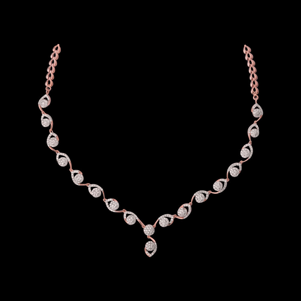 14K Rose Gold Diamond Necklace - 2.46ct VS-SI-FG