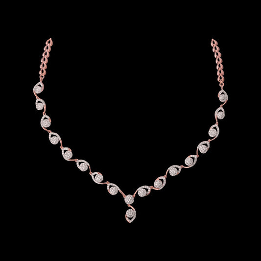 14K Rose Gold Diamond Necklace - 2.46ct VS-SI-FG