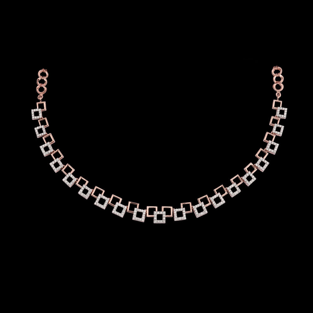 14K Rose Gold Diamond Necklace - 1.58ct VS-SI-FG