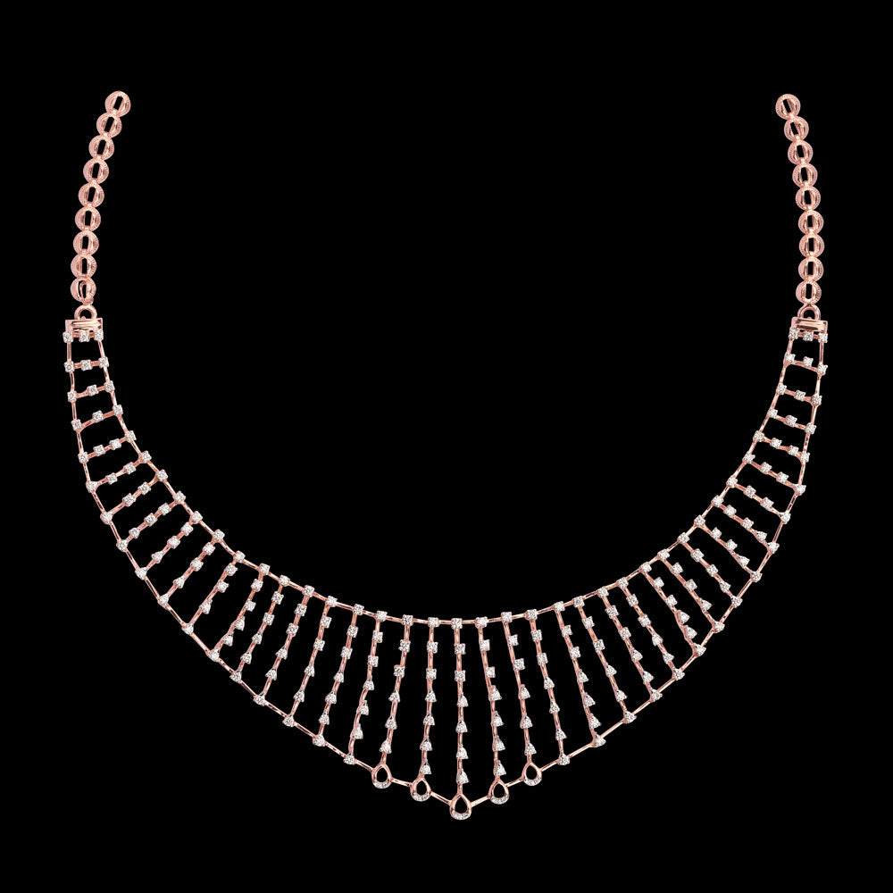 14K Rose Gold Diamond Necklace - 2.595ct VVS-VS-FG