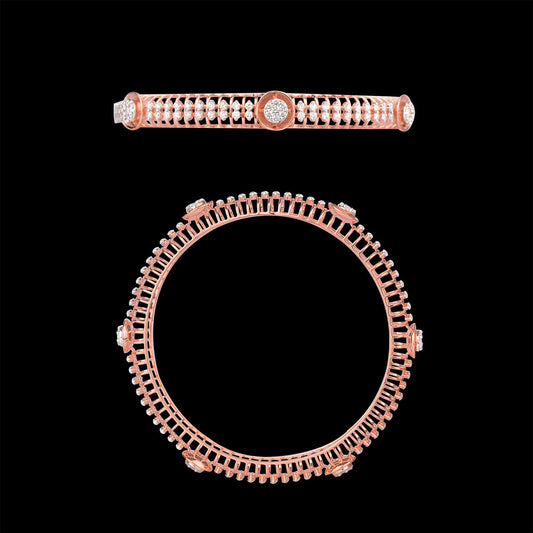18K Rose Gold Diamond Bangle - 2.968ct VVS-VS-HI