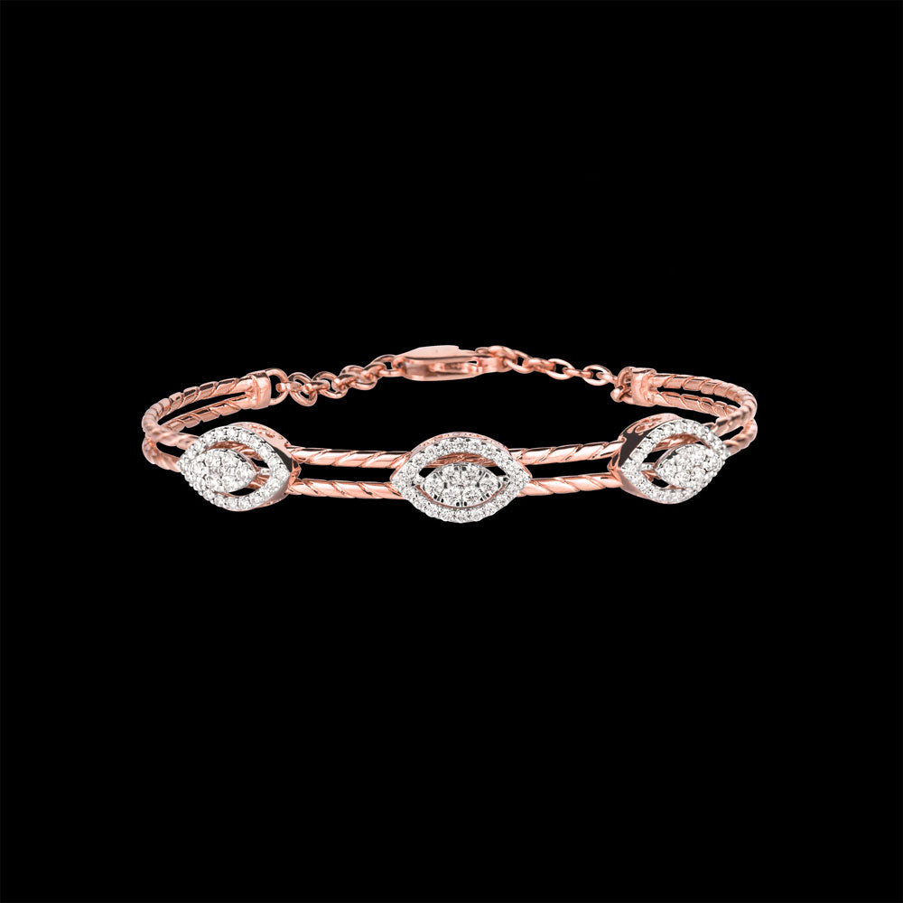14K Rose Gold Diamond Kada - 1.03ct VVS-VS-GH
