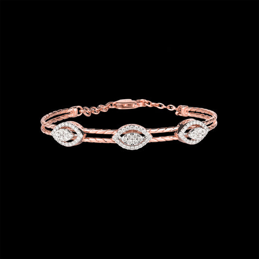 14K Rose Gold Diamond Kada - 1.03ct VVS-VS-GH