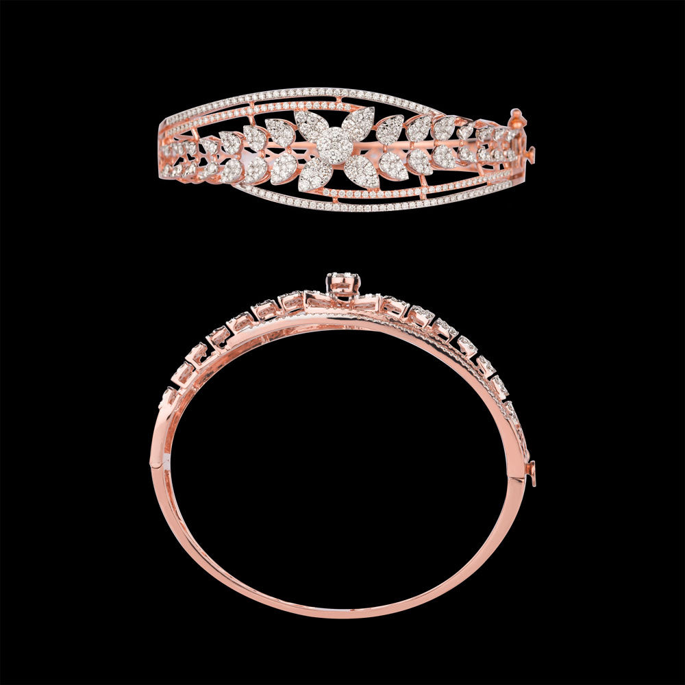 18K Rose Gold Diamond Kada - 2.979ct VVS-VS-GH