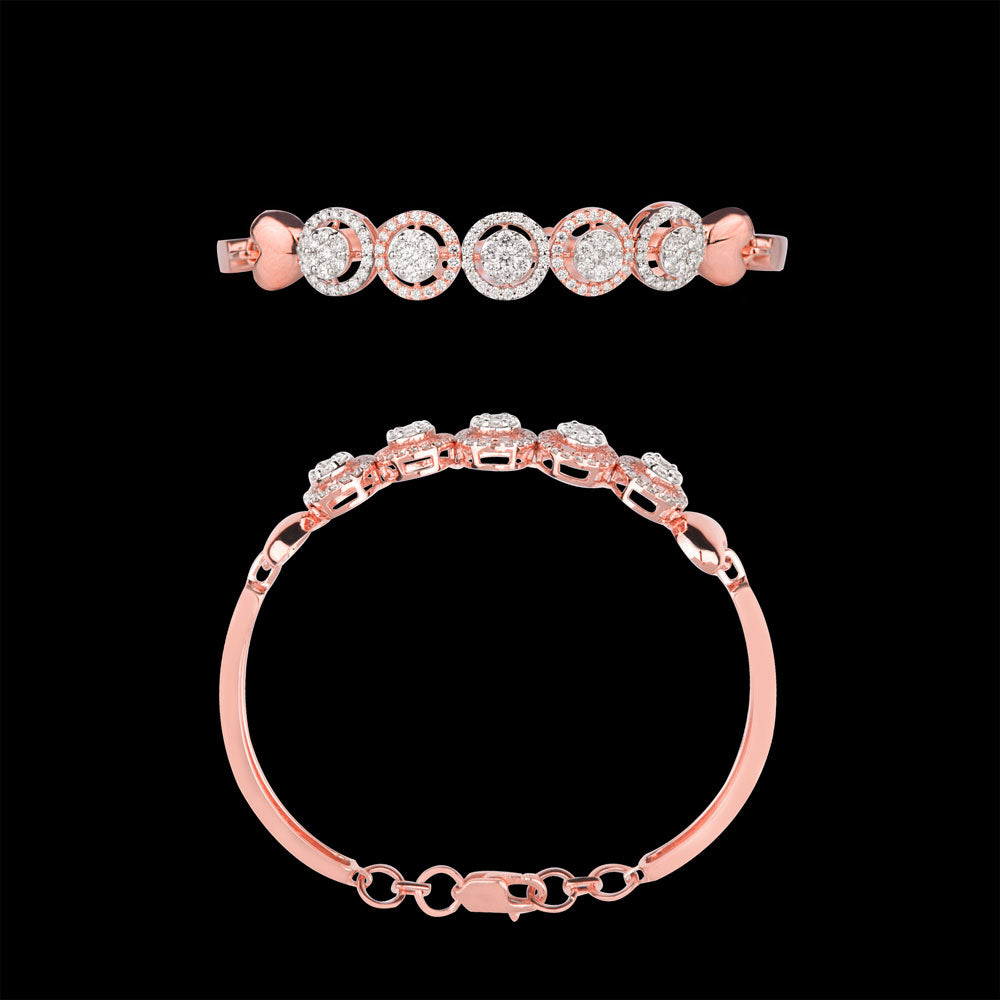 18K Rose Gold Diamond Kada - 1.368ct VVS-VS-GH