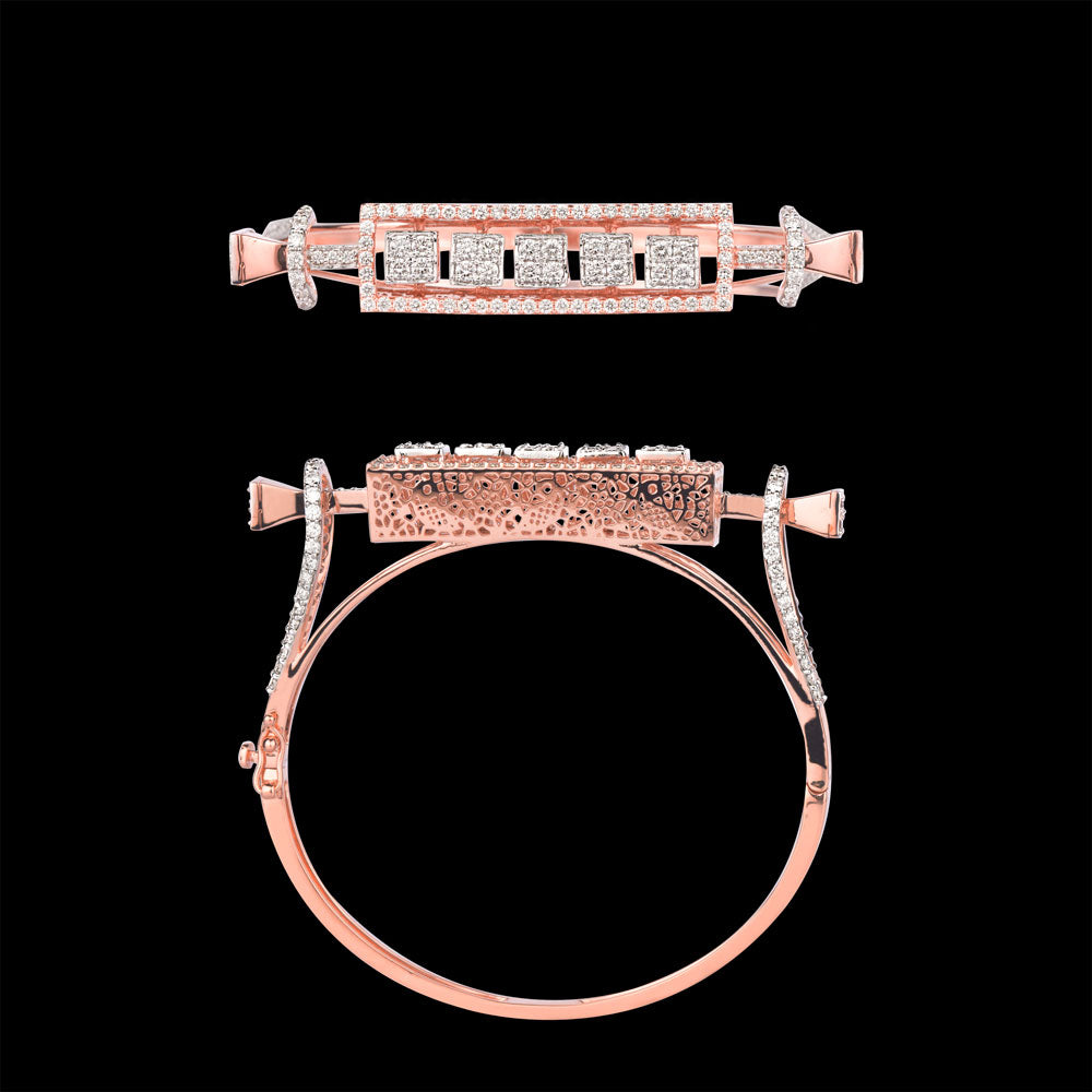 18K Rose Gold Diamond Kada - 2.768ct VVS-VS-GH