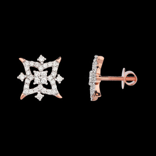 18K Rose Gold Diamond Earrings - 0.658ct VVS-VS-GH