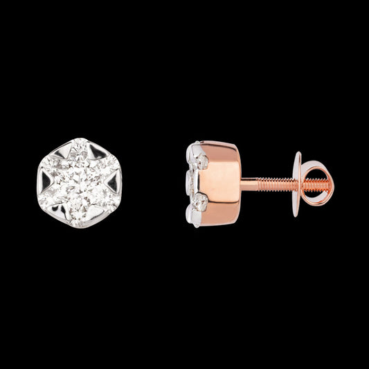 18K Rose Gold Diamond Earrings - 0.454ct VVS-VS-JK