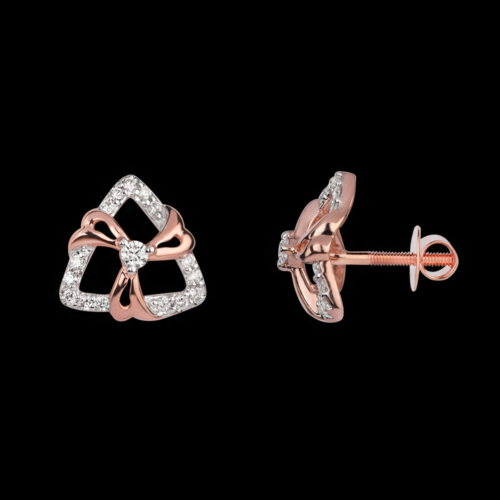 14K Rose Gold Diamond Earrings - 0.328ct VVS-VS-GH
