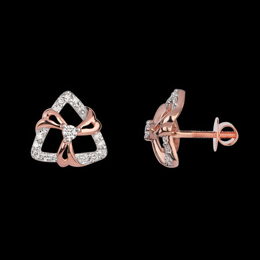 14K Rose Gold Diamond Earrings - 0.328ct VVS-VS-GH