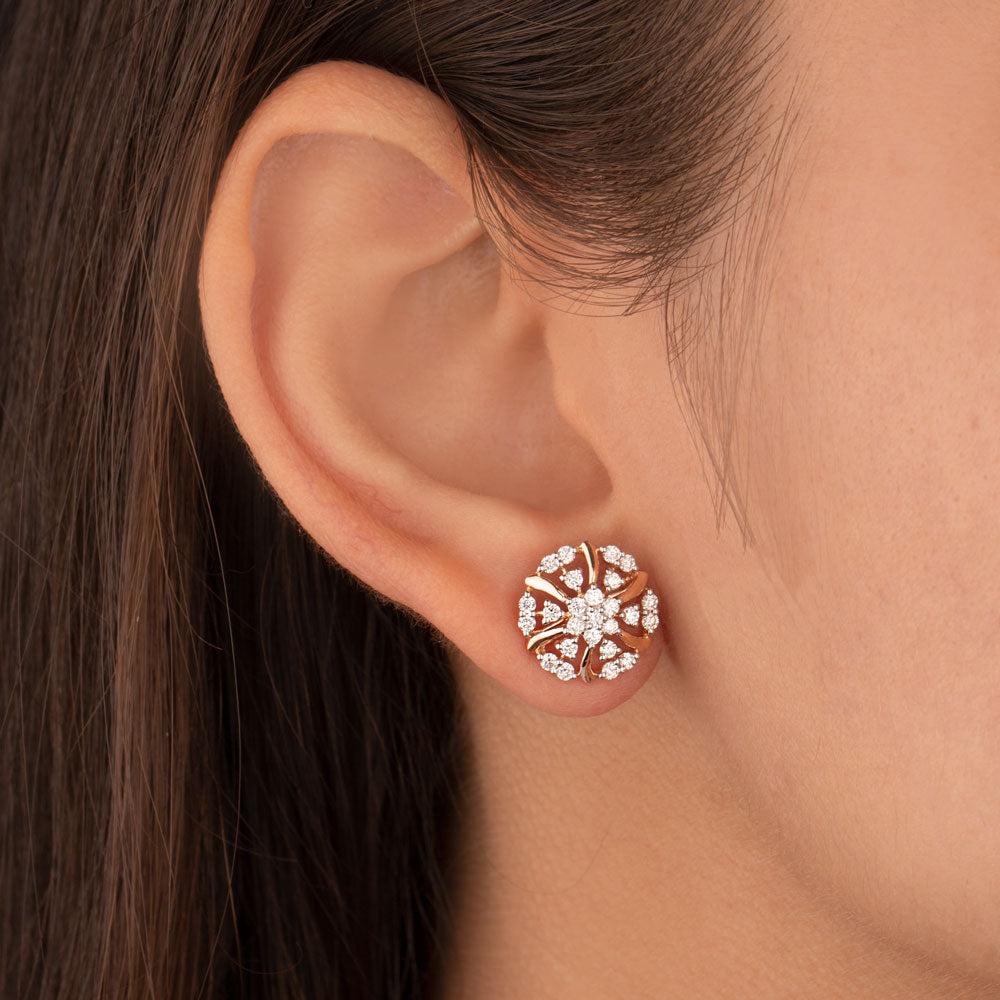 18K Rose Gold Diamond Earrings - 0.72ct VVS-VS-GH