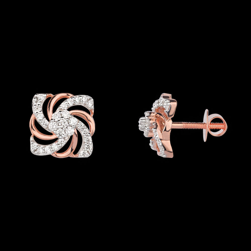 18K Rose Gold Diamond Earrings - 0.5ct VVS-VS-GH