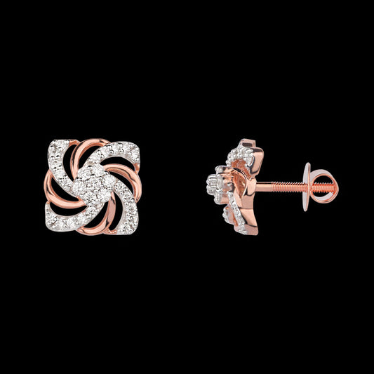 18K Rose Gold Diamond Earrings - 0.5ct VVS-VS-GH