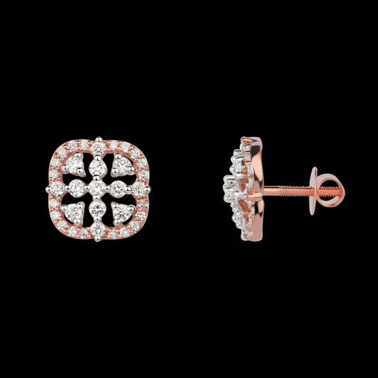 18K Rose Gold Diamond Earrings - 0.748ct VVS-VS-GH