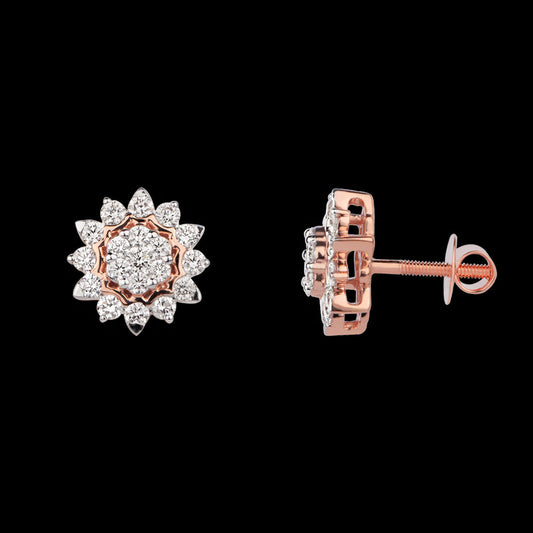 18K Rose Gold Diamond Earrings - 0.77ct VVS-VS-GH