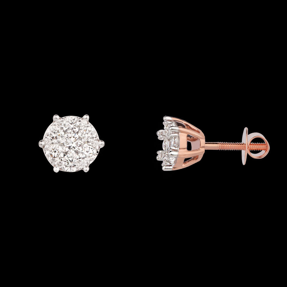 18K Rose Gold Diamond Earrings - 0.61ct VVS-VS-GH
