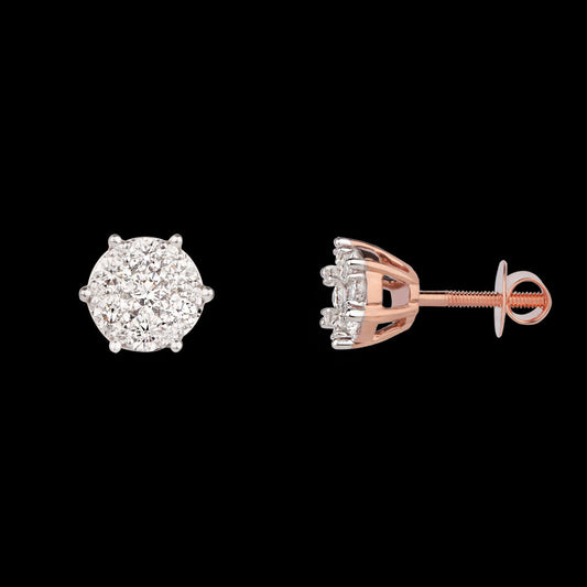 18K Rose Gold Diamond Earrings - 0.61ct VVS-VS-GH
