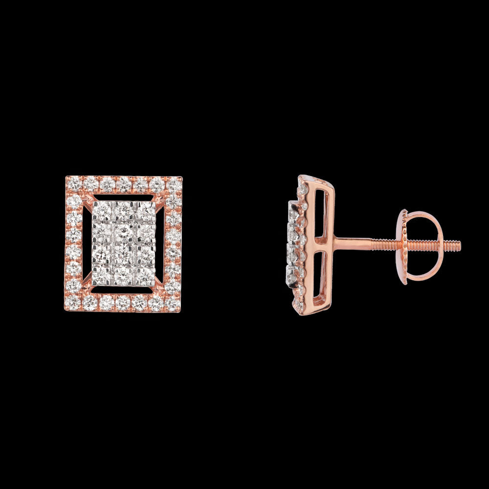 18K Rose Gold Diamond Earrings - 0.83ct VVS-VS-GH