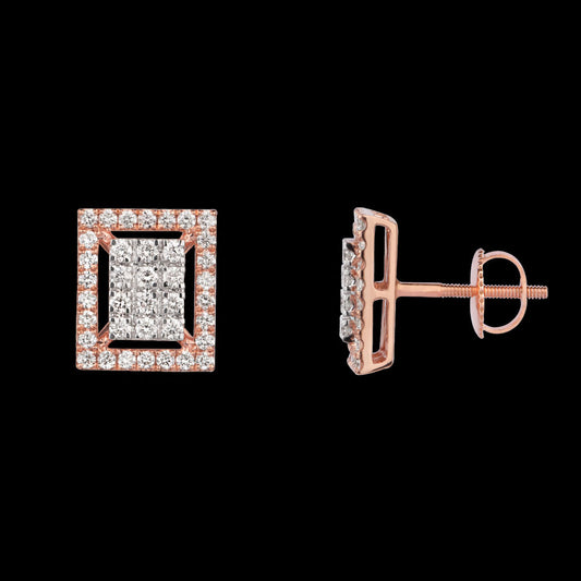 18K Rose Gold Diamond Earrings - 0.83ct VVS-VS-GH