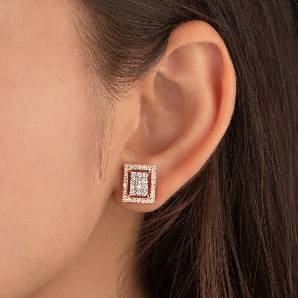 18K Rose Gold Diamond Earrings - 0.83ct VVS-VS-GH